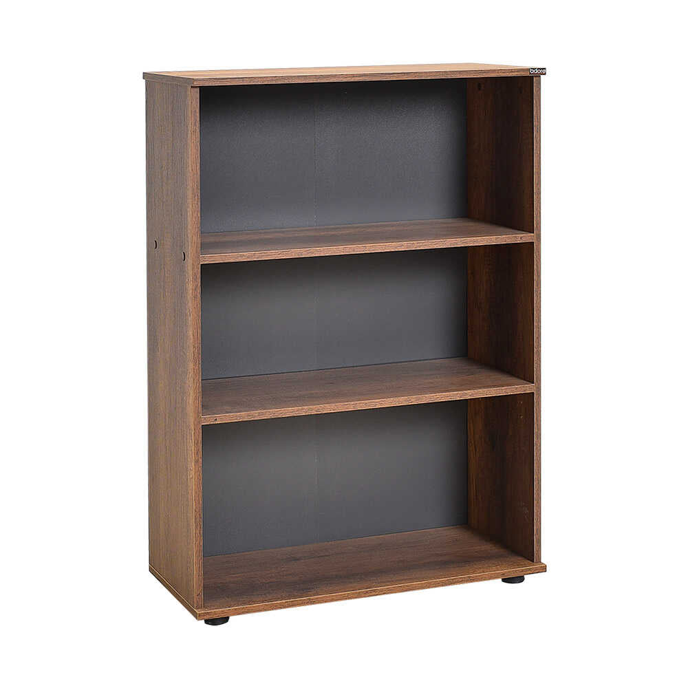 Biblioteca RKT-330-DD-1 Home Collection® Rio Mini, 3 rafturi, Alb - Nuc - Antracit, 72x109x34 cm - Nuc | SKU: RKT-330-DD-1, RKT-330-OO-1, RKT-330-AX-1