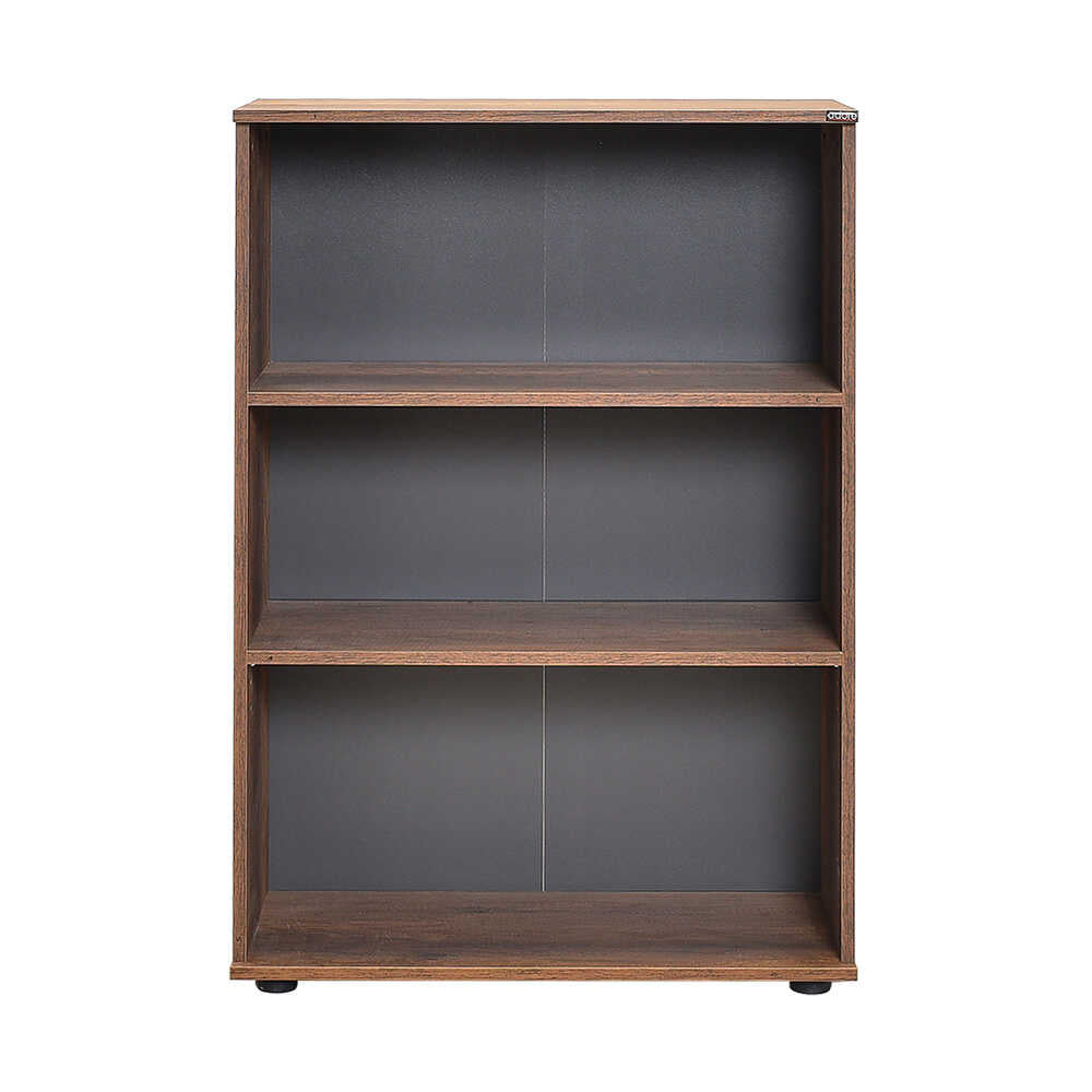 Biblioteca RKT-330-DD-1 Home Collection® Rio Mini, 3 rafturi, Alb - Nuc - Antracit, 72x109x34 cm - Nuc | SKU: RKT-330-DD-1, RKT-330-OO-1, RKT-330-AX-1