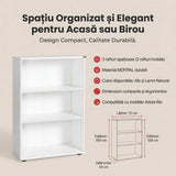 Biblioteca RKT-330-DD-1 Home Collection® Rio Mini, 3 rafturi, Alb - Nuc - Antracit, 72x109x34 cm - Alb | SKU: RKT-330-DD-1, RKT-330-OO-1, RKT-330-AX-1