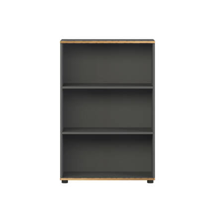 Biblioteca RKT-330-DD-1 Home Collection® Rio Mini, 3 rafturi, Alb - Nuc - Antracit, 72x109x34 cm - Antracit | SKU: RKT-330-AX-1