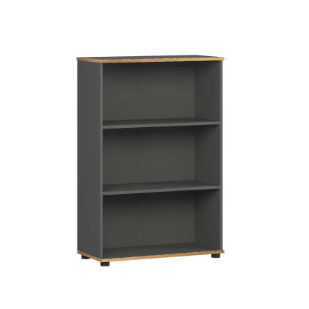 Biblioteca RKT-330-DD-1 Home Collection® Rio Mini, 3 rafturi, Alb - Nuc - Antracit, 72x109x34 cm - Antracit | SKU: RKT-330-AX-1