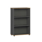 Biblioteca RKT-330-DD-1 Home Collection® Rio Mini, 3 rafturi, Alb - Nuc - Antracit, 72x109x34 cm - Antracit | SKU: RKT-330-AX-1