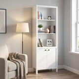 Biblioteca KTP-995-BB-1 Home Collection® Rustic cu 5 rafturi si usi, Alb, 66x196x32 cm
