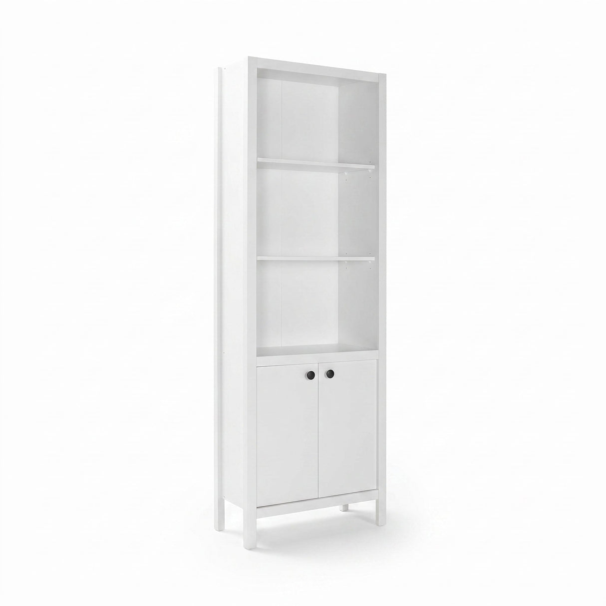 Biblioteca KTP-995-BB-1 Home Collection® Rustic cu 5 rafturi si usi, Alb, 66x196x32 cm