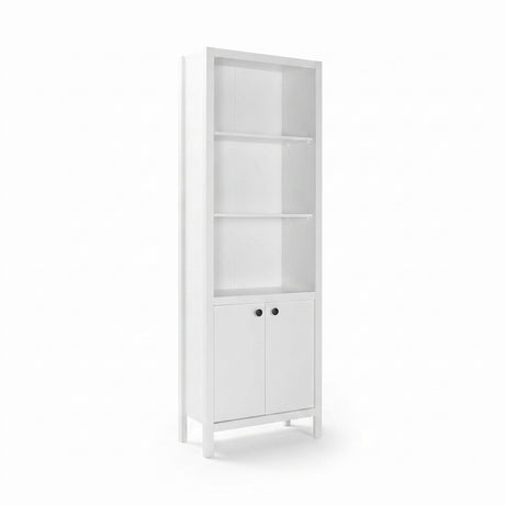 Biblioteca KTP-995-BB-1 Home Collection® Rustic cu 5 rafturi si usi, Alb, 66x196x32 cm