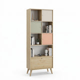 Biblioteca TKT-940-FX-1 Home Collection® Tiffany, 4 usi si 4 rafturi, Multicolor, 67x181x30 cm