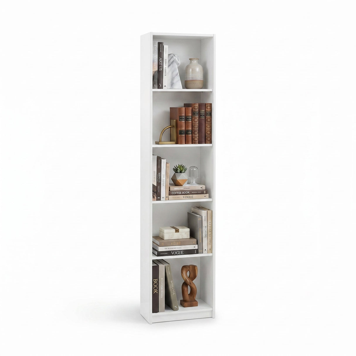 Biblioteca KTP-325-BB-1 Home Collection® Vargas, 5 Rafturi, Alb, 43x182x26 cm - Alb | SKU: KTP-325-BB-1, KTP-325-FF-1