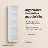Biblioteca KTP-325-BB-1 Home Collection® Vargas, 5 Rafturi, Alb, 43x182x26 cm - Alb | SKU: KTP-325-BB-1, KTP-325-FF-1