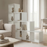 Bibliotecă Funcțională Scala, Modernă, Material Lemn, Alb - Antracit, 130x29x130 cm - Bibliotecă Funcțională Scala, Modernă, Material Lemn, Alb - Antracit, 130x29x130 cm