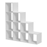 Bibliotecă Funcțională Scala, Modernă, Material Lemn, Alb - Antracit, 130x29x130 cm - Alb