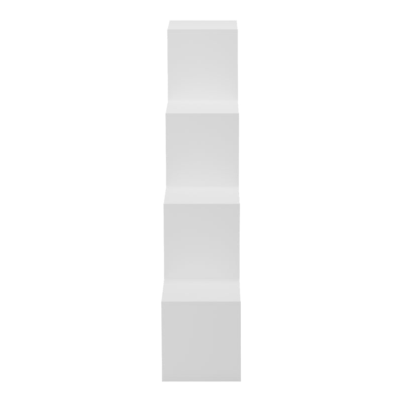 Bibliotecă Funcțională Scala, Modernă, Material Lemn, Alb - Antracit, 130x29x130 cm - Alb