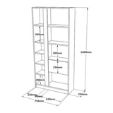 Biblioteca Alive, Alb, 75x25x160 cm