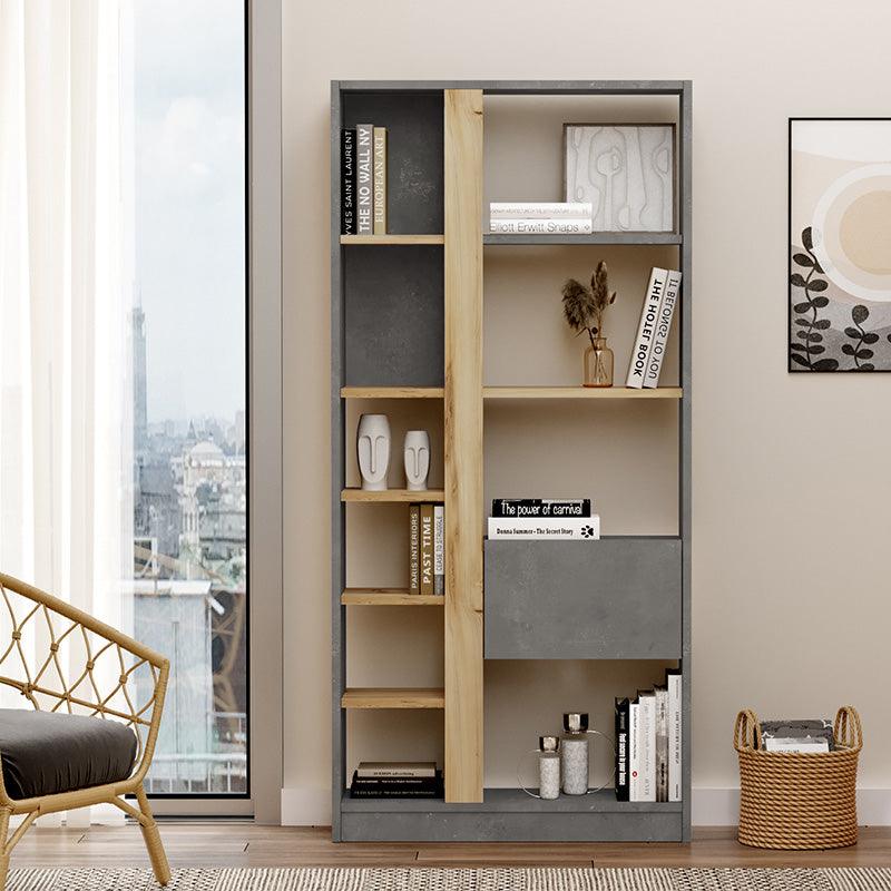 Biblioteca Alive, Alb, 75x25x160 cm, perspectiva suplimentara