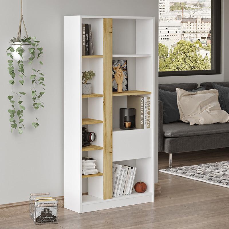 Biblioteca Alive, Alb, 75x25x160 cm, foto produs 8