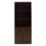 Biblioteca Amazon cu usi cu lacat, Stejar - Nuc, 80x40x200 cm - Nuc