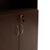 Biblioteca Amazon cu usi cu lacat, Stejar - Nuc, 80x40x200 cm - Nuc