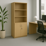 Biblioteca Amazon cu usi cu lacat, Stejar - Nuc, 80x40x200 cm - Biblioteca Amazon cu usi cu lacat, Stejar - Nuc, 80x40x200 cm