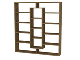 Biblioteca Ample, Alb - Maro, 125x136x22 cm - Maro