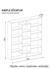 Biblioteca Ample, Alb - Maro, 125x136x22 cm - Alb