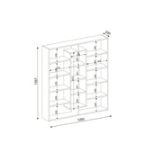 Biblioteca Ample, Alb - Maro, 125x136x22 cm - Alb