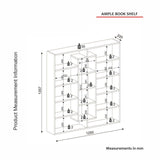 Biblioteca Ample, Alb - Maro, 125x136x22 cm - Alb