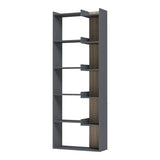 Bibliotecă, antracit-sonoma, 61x22x162 cm