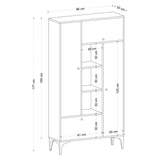Biblioteca Arsenio cu 4 usi si rafturi, Stejar, 96x177x32 cm