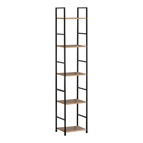 Biblioteca Azuel stejar-otel, negru, 29x24x144 cm
