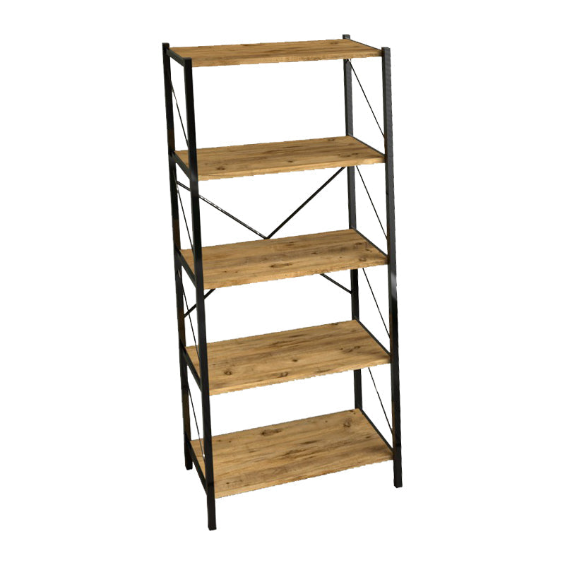 Biblioteca Bimblem, metal, 60x30x150 cm - Stejar-Negru