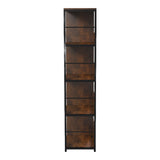 Biblioteca Bocklet, Negru-Maro, 80x33x149 cm