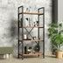 Biblioteca Bookazo, 4 rafturi cadru metal, Negru, 60 x 150 x 30 cm