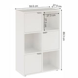 Biblioteca Bookel, 60x28x89 cm - Alb