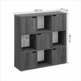 Biblioteca Bookel, Diverse culori, 88x28x89 cm - Stejar