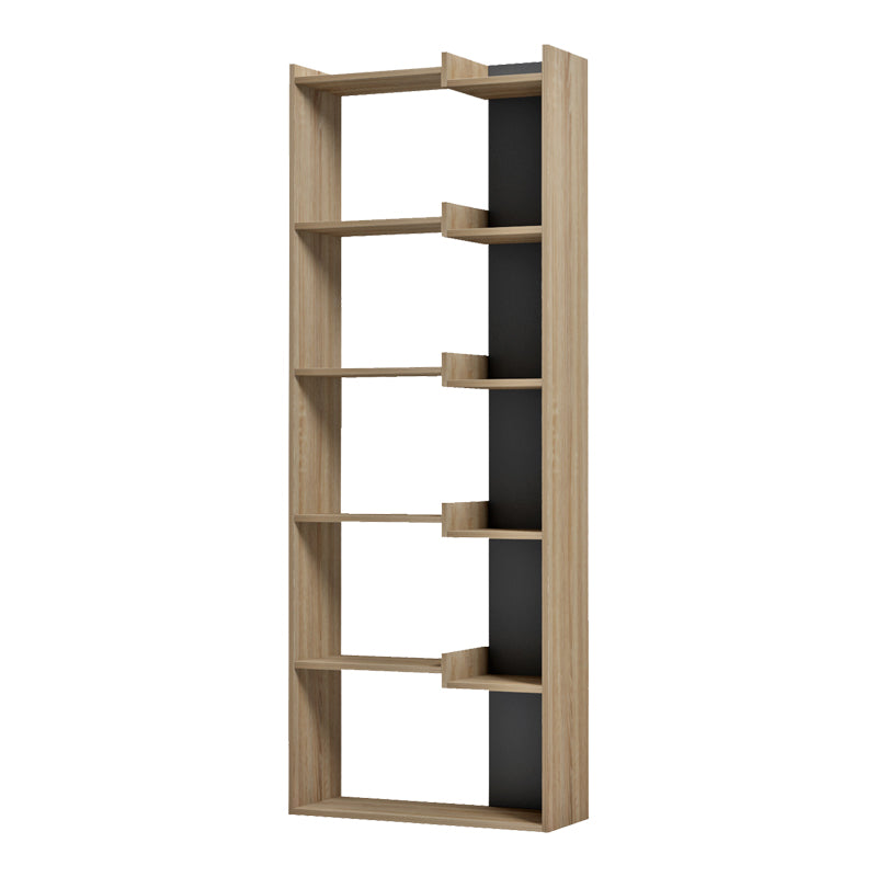 Biblioteca Corpus, Sonoma-Antracit, 61x22x162 cm, detaliu finisaj, PAL melaminat, pentru living