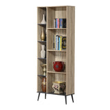 Biblioteca cu functie de depozitare Zezan, Sonoma-Gri Închis, 76x30x200 cm