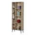 Biblioteca cu functie de depozitare Zezan, Sonoma-Gri Închis, 76x30x200 cm