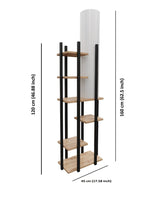 Biblioteca Cu Lampa Lemn Wallar, Negru, 45x160x25 cm