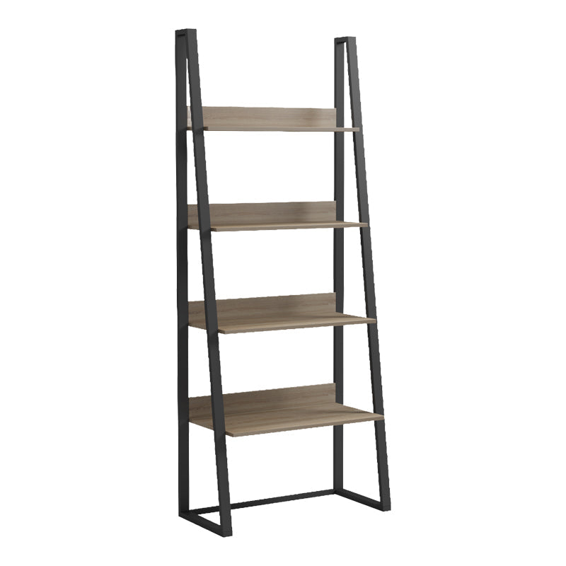 Bibliotecă cu rafturi Alfa, Stil Modern, Metal Negru și Lemn, Sonoma, 75x36x185 cm - SONOMA - BLACK