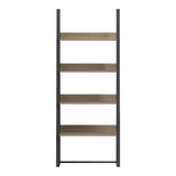 Bibliotecă cu rafturi Alfa, Stil Modern, Metal Negru și Lemn, Sonoma, 75x36x185 cm - SONOMA - BLACK