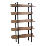 Bibliotecă cu rafturi Boderta, Lemn, Sonoma-Negru, 120x30x190 cm
