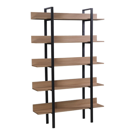 Bibliotecă cu rafturi Boderta, Lemn, Sonoma-Negru, 120x30x190 cm