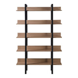 Bibliotecă cu rafturi Boderta, Lemn, Sonoma-Negru, 120x30x190 cm