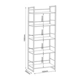 Biblioteca cu rafturi Dorfie, Lemn și metal, Natur, 70x30x159 cm