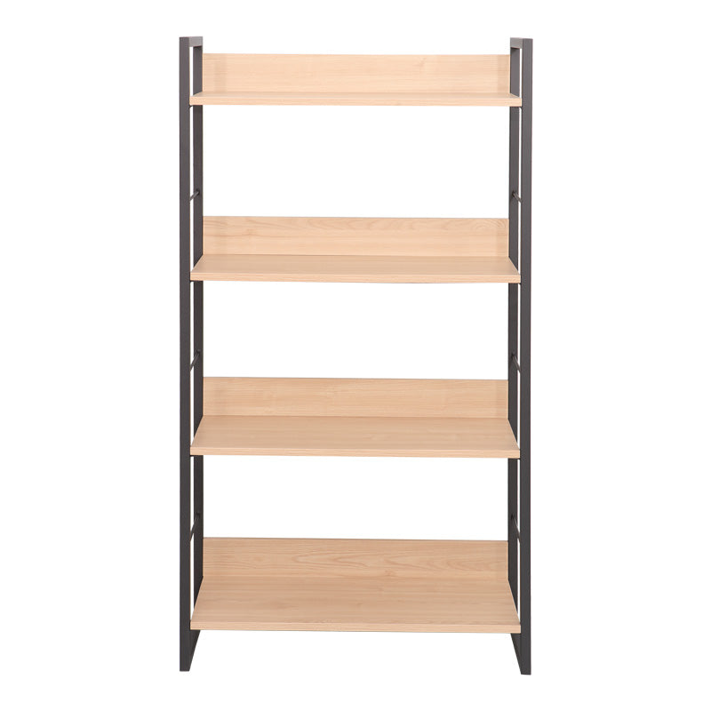 Biblioteca Dorfie, metal si PAL, 70x30x124 cm - Natur-Negru