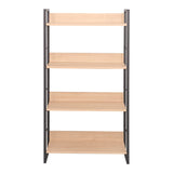 Biblioteca Dorfie, metal si PAL, 70x30x124 cm - Natur-Negru