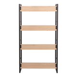 Biblioteca Dorfie, metal si PAL, 70x30x124 cm - Natur-Negru