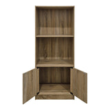 Bibliotecă cu rafturi multiple Tekaro, Modernă, Lemn, Alb - Antracit, 60x30x120 cm - Sonoma