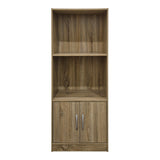 Bibliotecă cu rafturi multiple Tekaro, Modernă, Lemn, Alb - Antracit, 60x30x120 cm - Sonoma