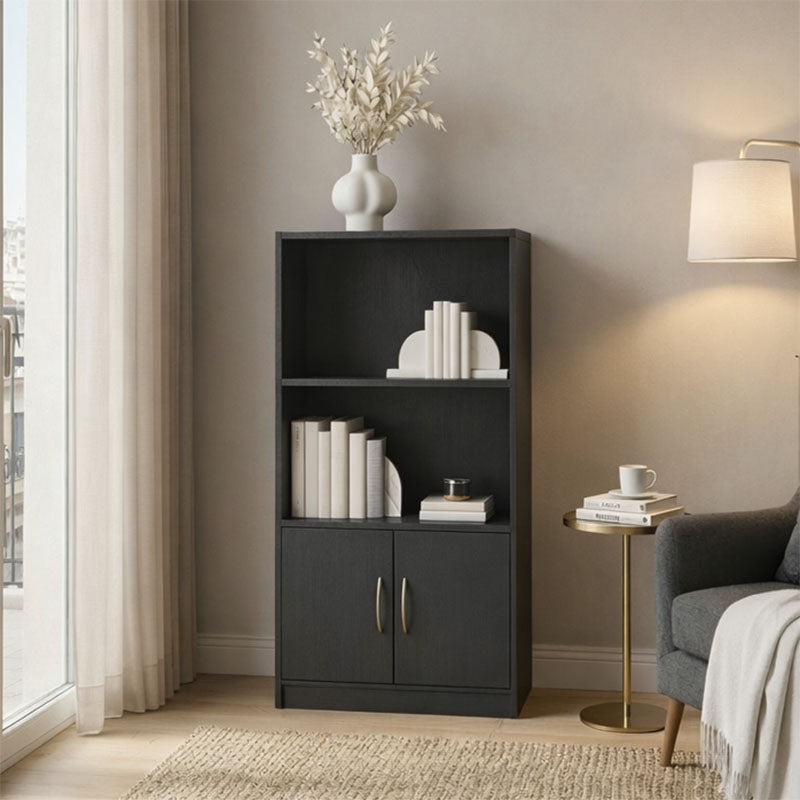 Bibliotecă cu rafturi multiple Tekaro, Modernă, Lemn, Alb - Antracit, 60x30x120 cm - Bibliotecă cu rafturi multiple Tekaro, Modernă, Lemn, Alb - Antracit, 60x30x120 cm