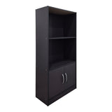 Bibliotecă cu rafturi multiple Tekaro, Modernă, Lemn, Alb - Antracit, 60x30x120 cm - Antracit